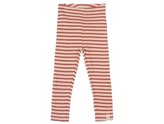 Petit Piao leggings light berry/dark off-white striped